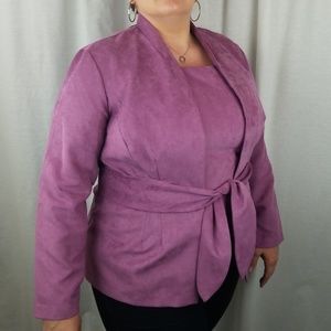 Jacket Blouse Faux Suede Set